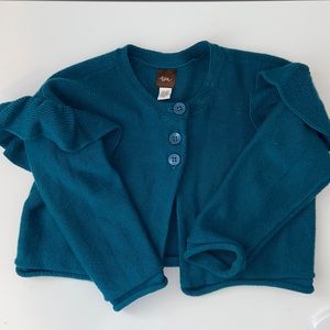 Tea Collection 3-button Flutter Shoulder Lightweight Cardigan